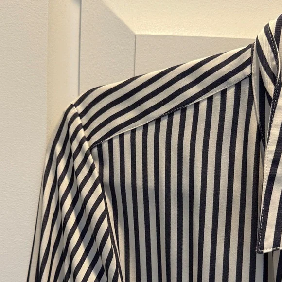 ME+EM Navy and White Striped Blouse - Picture 3 of 7